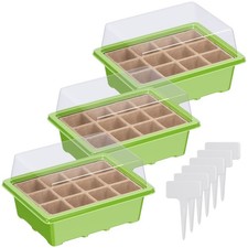 48x 3er Set Mini Gewächshaus Anzuchtschalen Saattöpfe Anzuchttöpfe Pflanztöpfe
