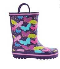 Toddler Rubber Rain Boots Kids Waterproof Boots for Girl Sz 3 Butterfly
