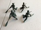 VINTAGE MARX BATTLEGROUND  forest green rower soldier lot of 4