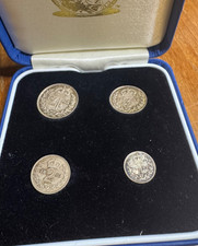 1903 Maundy Money Full Set,  1d 2d 3d 4d UNC, Sterling Silver, Edward VII, Cased