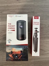 Nebula Capsule 3 GTV Outdoor Smart Mini Projector Bundle With Stand