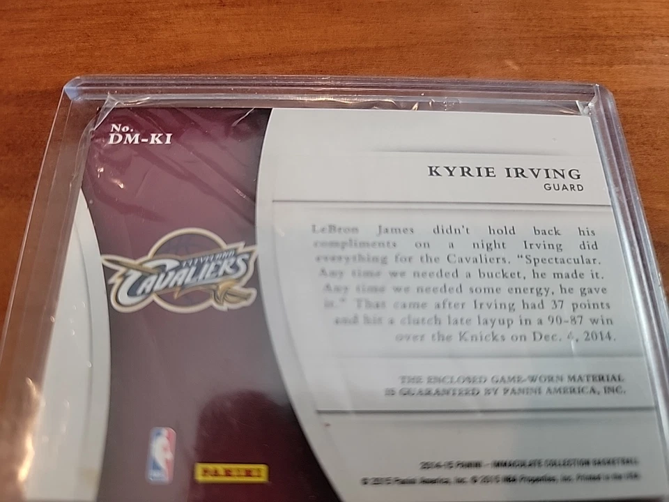 2016-17 Panini Immaculate Collection Kyrie Irving basketball card  - Image 4 of 4