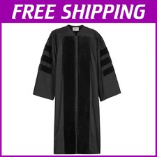 Classic Doctoral Gown for Women with Fluted Design - Multiple Sizes Available
