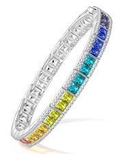 Rainbow Tennis Bracelets, Created with Swarovski Crystals, Women's Tennis Ra...