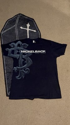 Vintage 2009 Nickelback Dark Horse Tour T-Shirt Navy Blue Graphic Size XL Tultex