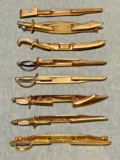 Lotto Cravatta Freccia Spada Vintage Madreperla Blu Recinzione Spada L8