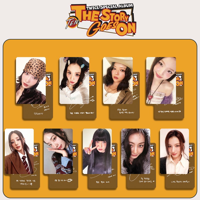 9pcs/set TWICE Special Album TEN The Story Goes on Self Made Card