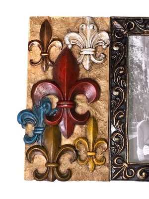 Vintage Resin Fleur de Lis Picture Frame 5.5x3.5” Picture Photo