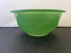 Vintage Pyrex  Mixing Bowl #322 Primary Green Glass Clear Bottom - 1 Liter