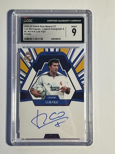 Luis Figo on Card Auto /5 CGC 9 DAKA Real Madrid Legend Autograph 2024-25