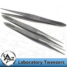 3Pcs Stainless Steel General Purpose Lab Tweezer/Forceps with Fine Point 4.5"