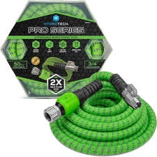 Hydrotech Pro Series Expandable Burst-Proof Garden Water Hose. 50 ft, 3/4".