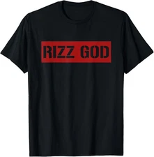 Rizz God Meme Funny Saying Flirt Teens Boys Men T-Shirt