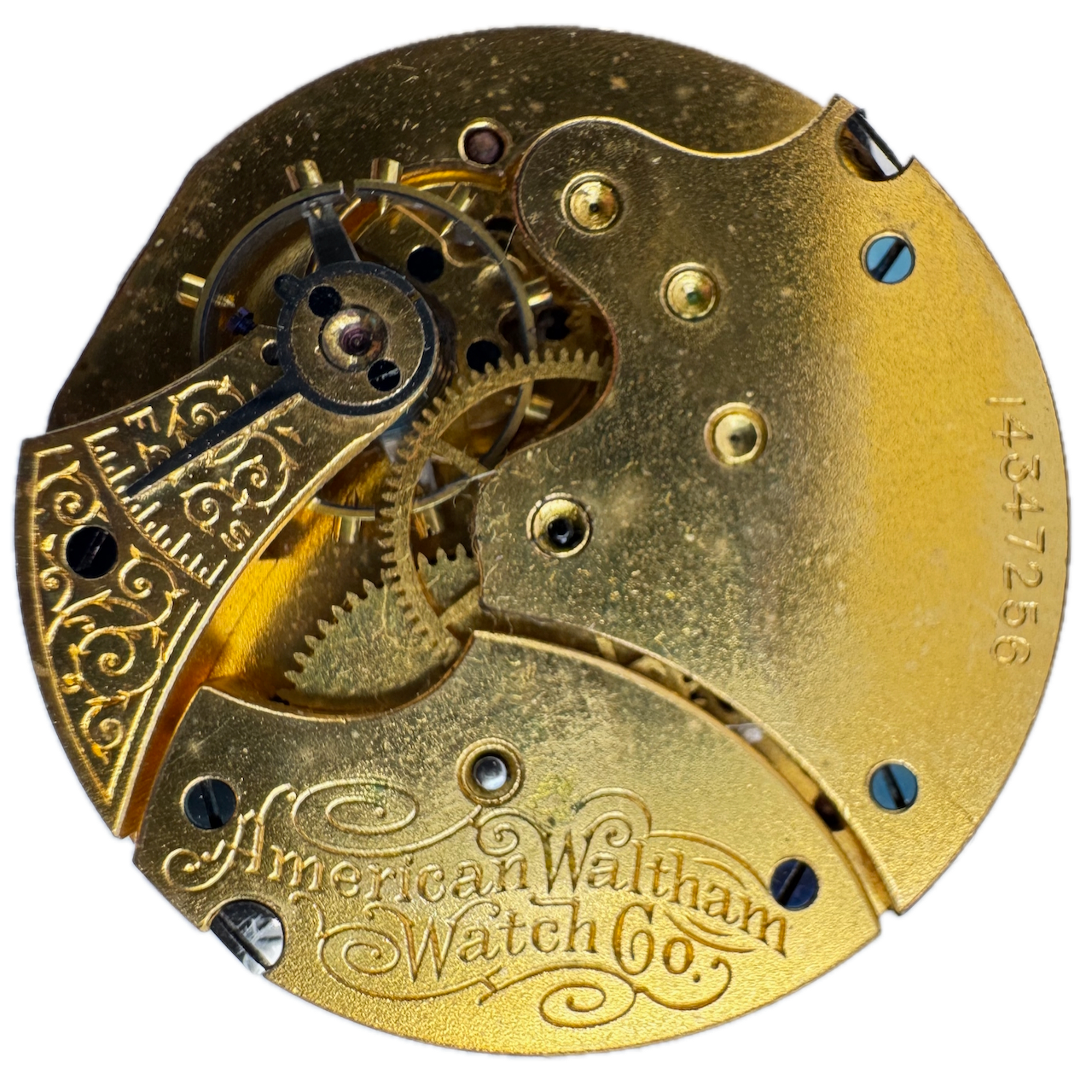 Antique 6s 1905 Waltham 7 Jewel Hunter Pocket Watch Movement Seaside USA