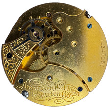 Antique 6s 1905 Waltham 7 Jewel Hunter Pocket Watch Movement Seaside USA