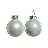 Trendline Christbaumkugeln 24 Kugeln Ø 2,5 Cm Glas Weiß Weihnachtskugeln