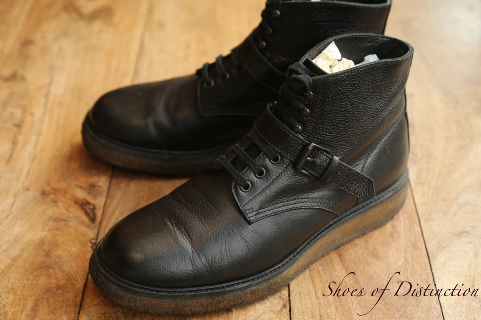 Bottes à boucle derby moine en cuir noir Bottega Veneta hommes UK 9 US 10 EU 43 - Photo 1/4