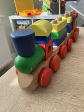 Melissa & Doug Stacking Train Toy with Wooden Building Blocks