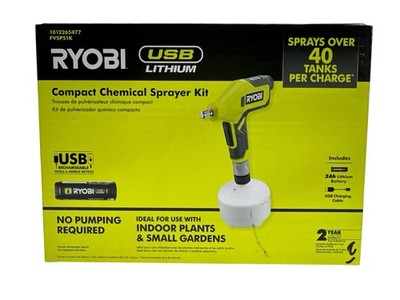 Ryobi USB Lithium Compact Sprayer w/2 Ah Battery + Charging Cable FVSP51K New