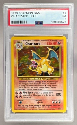139845525 Charizard 1999 Pokemon Unlimited #4 Rare Holo PSA 5