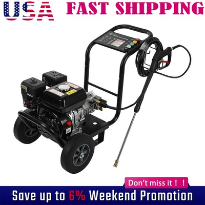 #ad 212CC Gas Pressure Washer 3500PSI 2.6GPM 240 BAR w 5 Nozzle Set for Cars Fences $254.73