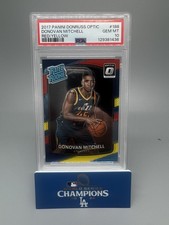 Donovan Mitchell 2017 Donruss Optic Red Yellow Rated Rookie Card #188 PSA 10. rookie card picture