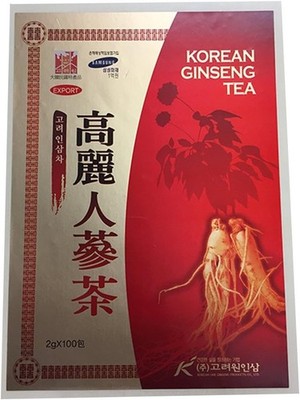 Korean Ginseng Tea - 100 Tea bags - Sealed in Wooden Case