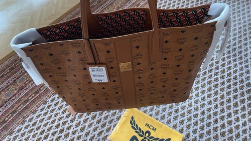 MCM Liz Large L groß Cognac Shopper Umhängetasche Komplett Neu - Bild 7 von 10