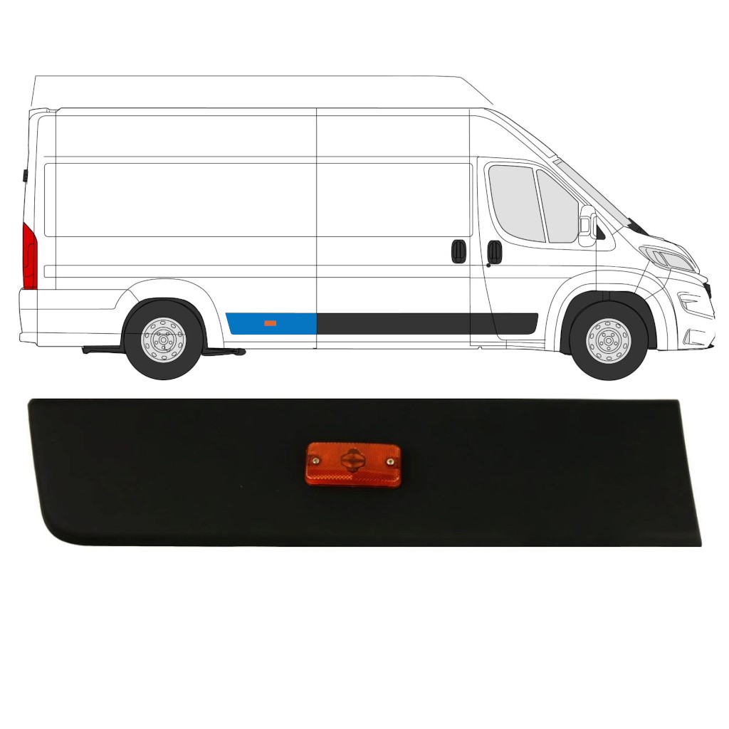 Rear side trim with lamp for Citroen Jumper 2018- / Right