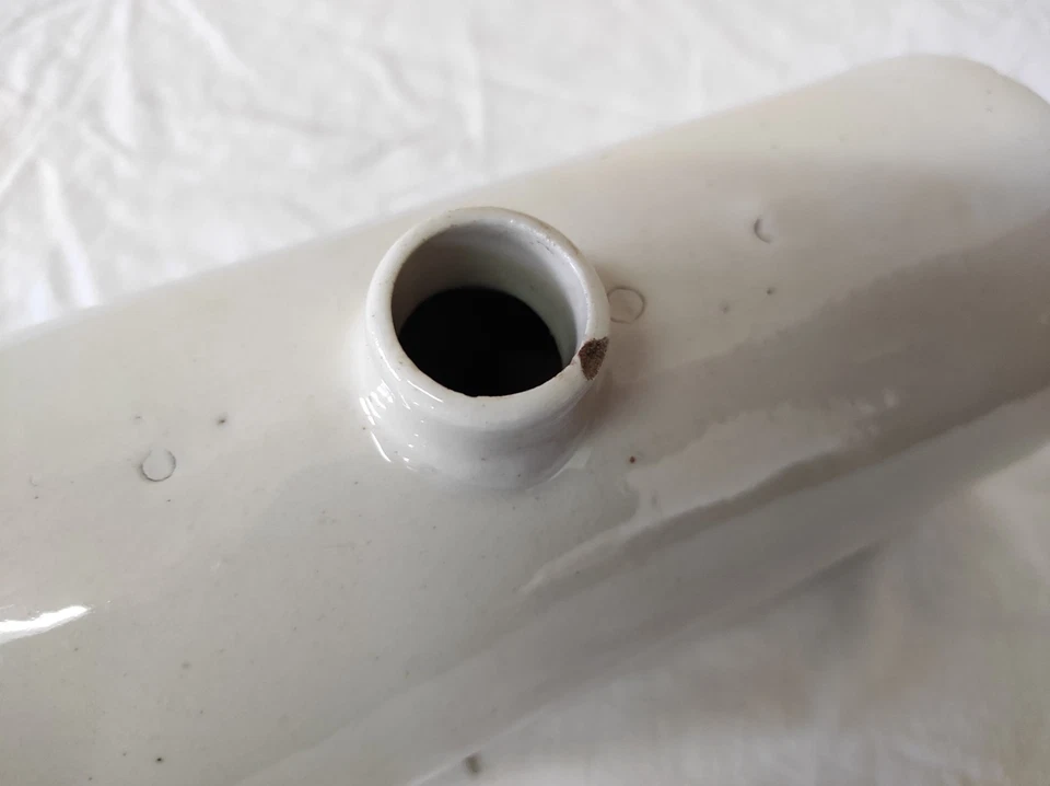 Ancienne Bouillotte ou Chauffe pieds en grès 28cm de long - Photo 3/4