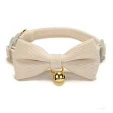 Cotton Breakaway Cat Collar with Bow Tie and Bell, Adjustable Cute Soft Cordu...
