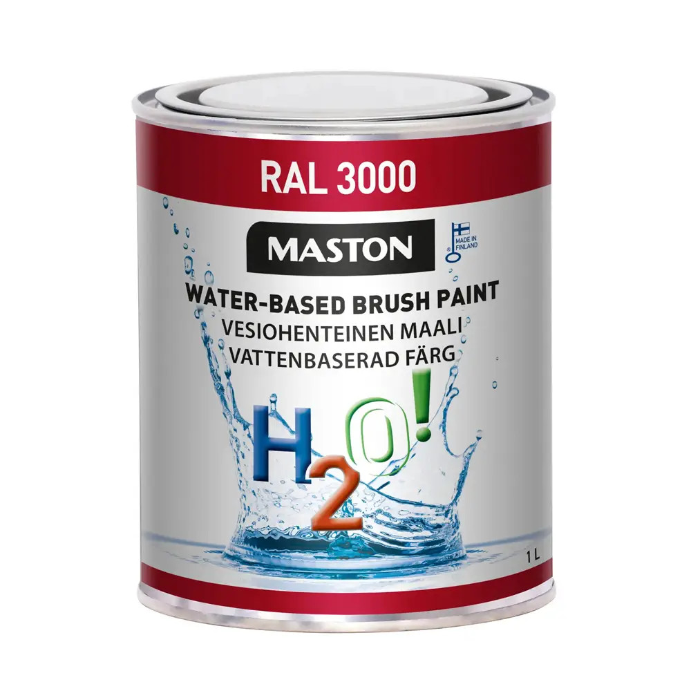 Maston Paint H2O! RAL3000 Flame Red Gloss 1L