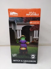 Joiedomi 6 Ft Halloween Inflatable Witch With Cauldron Inflatable With Projected