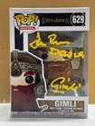 SIGNED Funko Pop! THE LORD OF THE RINGS - GIMLI #629 COA AUTHENTICATED