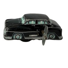 Vtg Mercedes Benz wind up tin toy black white made in Japan- does not wind