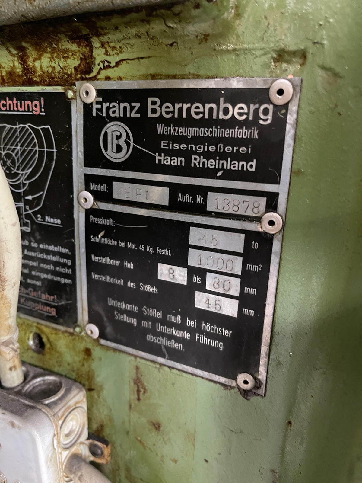 Franz Berenberg Exzenterpresse EPt – Bild 2