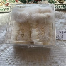 Vintage grow time white lace baby doll booties newborn new in box made USA