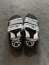 Ellesse Giglio Flatform Sandals Logo Strap Black White Pink Chunky UK 6