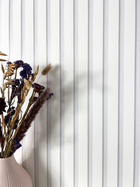 Newroom Vliestapete Weiß Holzpaneele Skandinavisch Lamellen Wohnzimmer Edel-image