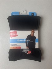 NWT HANES MENS LARGE BASE LAYER WITH X-TEMP LONG SLEEVE THERMAL CREW