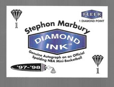 1997-1998 Fleer Diamond Ink Century Club Auto Mini Basketball Stephon Marbury