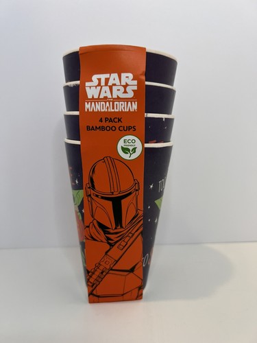 Star Wars The Mandalorian 4 Pack Bamboo Cups Halloween Baby Yoda Grogu New - Picture 4 of 4