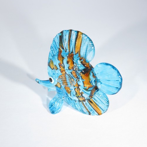 ZOOCRAFT MINIATURE HAND BLOWN GLASS FISH FIGURINE BLUE - Picture 5 of 7