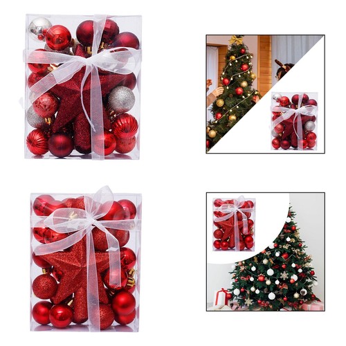 Christmas Ball Ornaments Set Christmas Tree Ornaments for Holidays Festivals - Picture 2 of 16