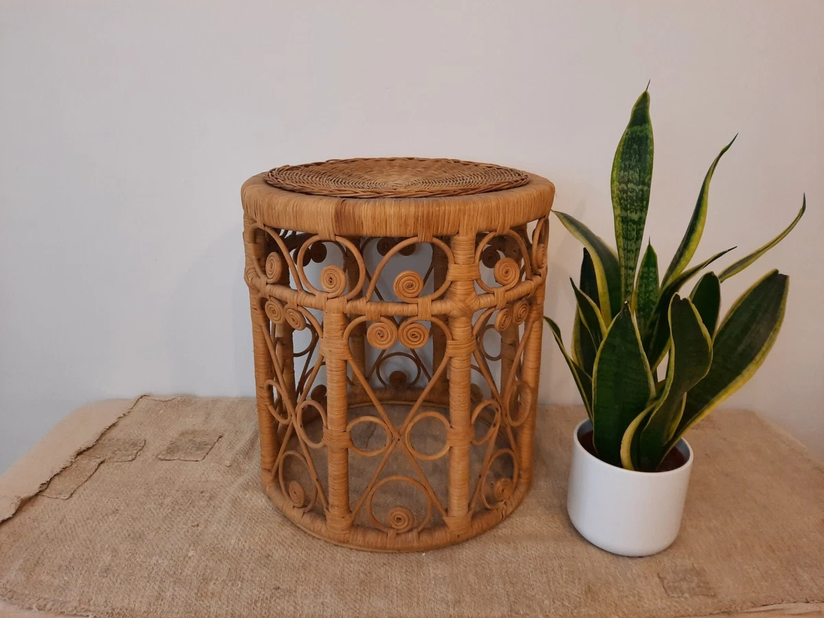Rattan round stool deals