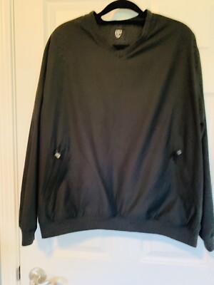 Nike Golf Reversible Black Zipper Pockets Windbreaker Pullover Jacket Large