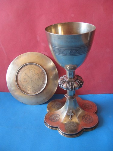 Silberkelch & Paten Set, Frankreich 19. Jahrhundert von Alexandre Chertier Or...