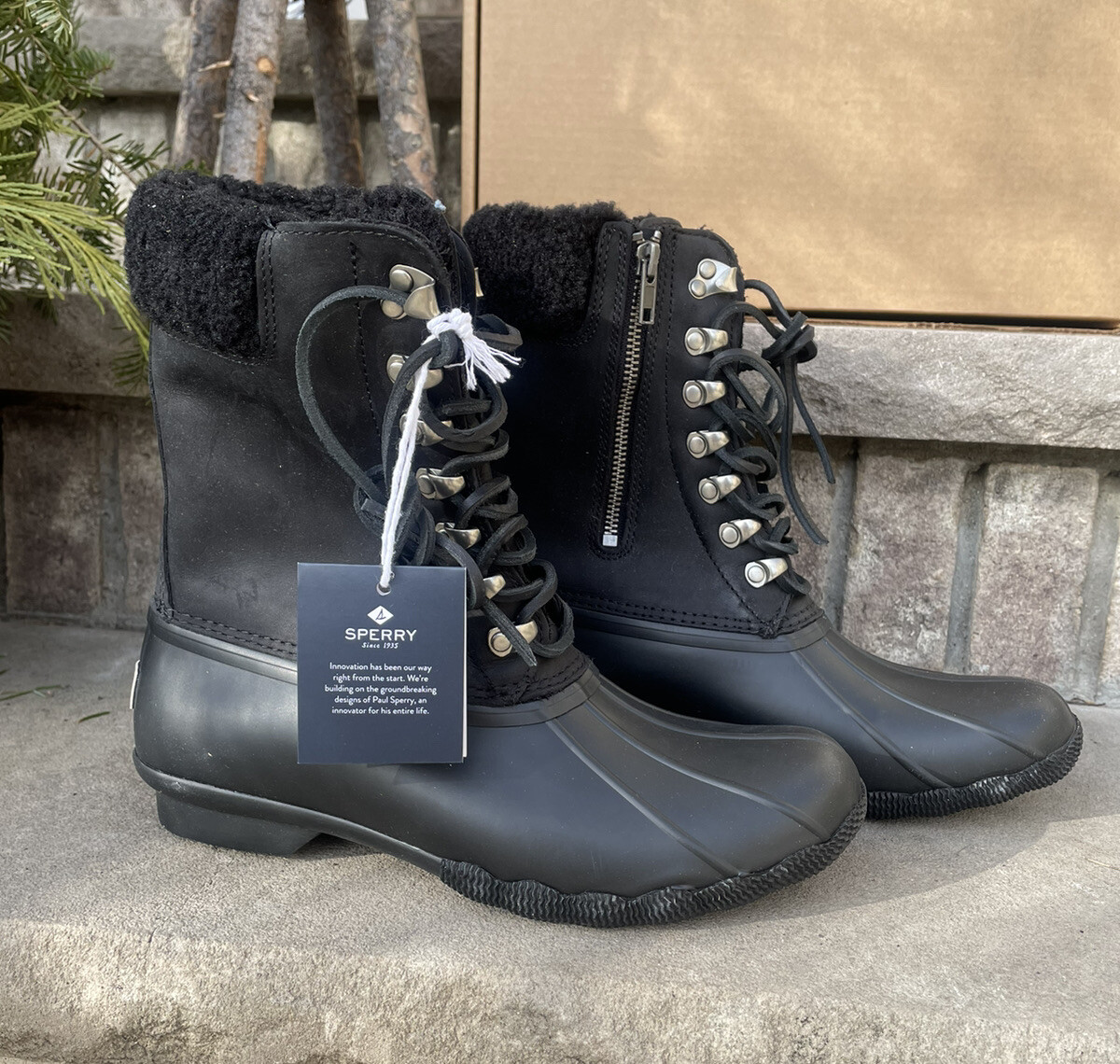 Sperry Saltwater Tall Cozy Leather Women's Outdoor Boot NEW