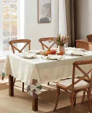 Elrene Happy Fall Leaves Cutwork Fabric Tablecloth, 60" x 120" - NEW