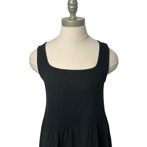 Madewell True Black Mixed Media Trägerkleid 100 % Baumwolle Freizeit Damengröße Small - Bild 6 von 15